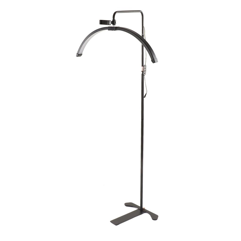 LED-Halbmond-Stehleuchte, ferngesteuert, Aluminium, verstellbar, stehende Wimpernlampe für Wimpernverlängerungen