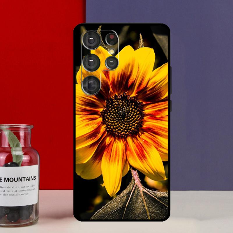Beauty Yellow Sunflower Funda Case For Samsung Galaxy S25 Ultra S9 S10 S20 FE S21 S22 S23 Plus S24 Ultra Phone Cover