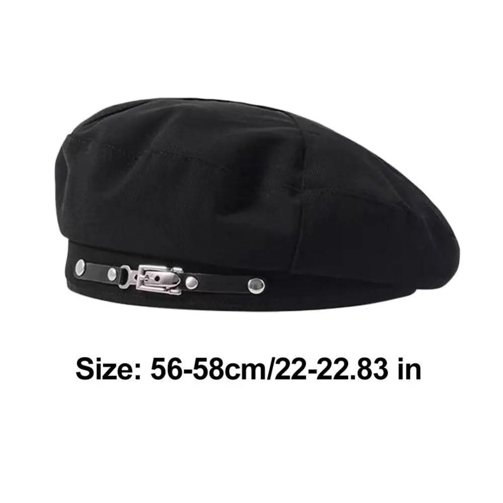 Cotton Octagonal Hat Adjustable Metal Buckle Beret Retro Painter Hat  Autumn and Winter