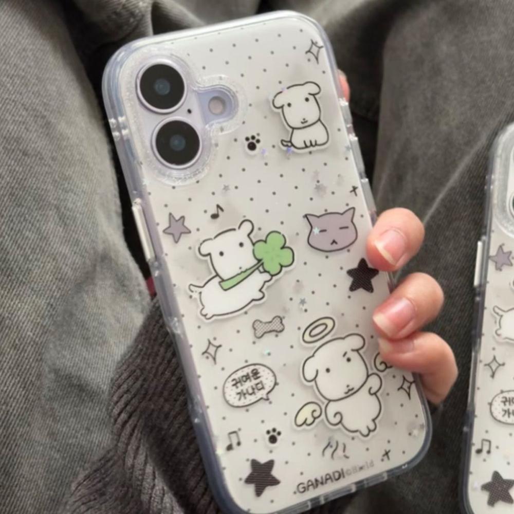 

Korean Clover Dog Phone Case for Xiaomi Redmi Note 15 14 13 12 12s 11 11s 10 9 9s 8 7 Pro Plus 4G 5G Feather Texture Back Cover Redmi Note 14 4G