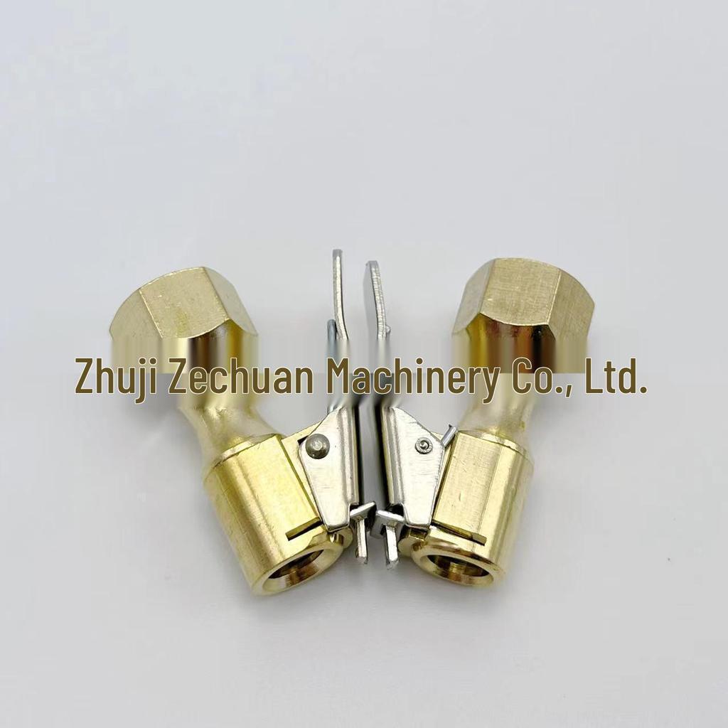 Copper Quick Clamp Tire Inflation Chuck with 6-8MM American Thread Adapter