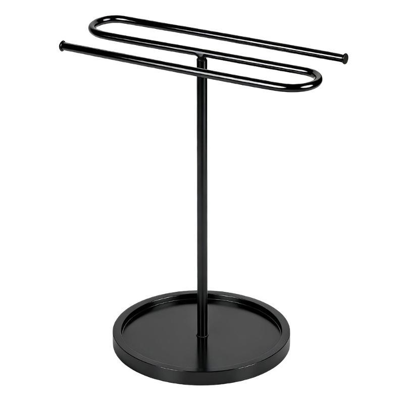 Multipurpose Towel Rack S-Shape Weighted Base Standing Towel Rack Metal Towel Holder for Kitchen Vanity Enduring 1