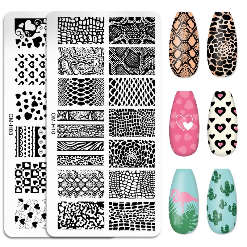 Nail Art Stamping Plate Valentines Nail Stamp Template Flower for Butterfly Vine Leaf Snake Pattern Nail Art Design Temp