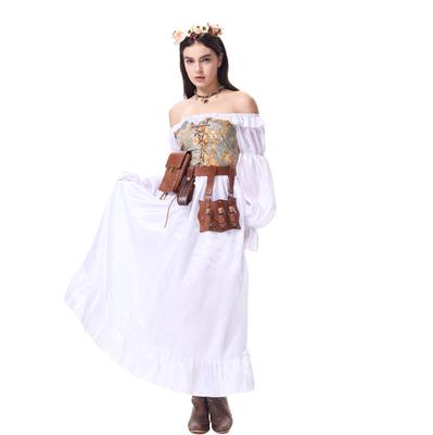 Damen Vintage Kleider Lässig Ärmel A-Linie Rollenspiel Kleider
