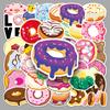 50PCS Sweet Donut Graffiti Hand-Painted Dessert Phone Case & Suitcase Waterproof Stickers