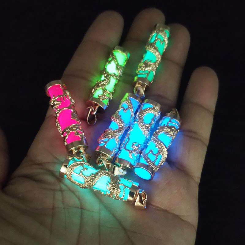 Men's Gold Luminous Dragon Pendant Necklace – Domineering Resin Design, Hot Selling