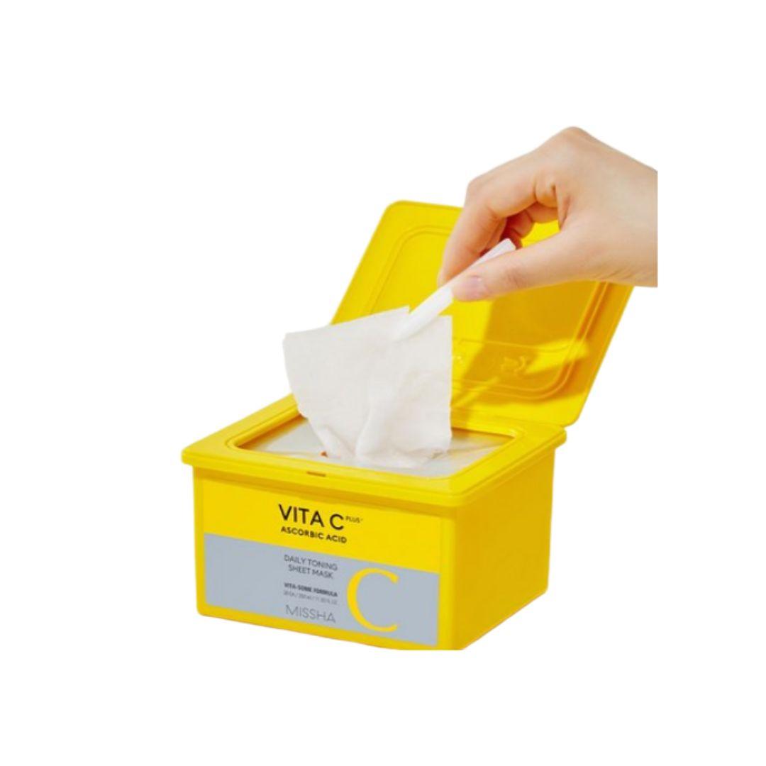 MISSHA Vita C Plus Daily Toning Sheet Mask Brightening & Pore Care 30 Sheets 350g