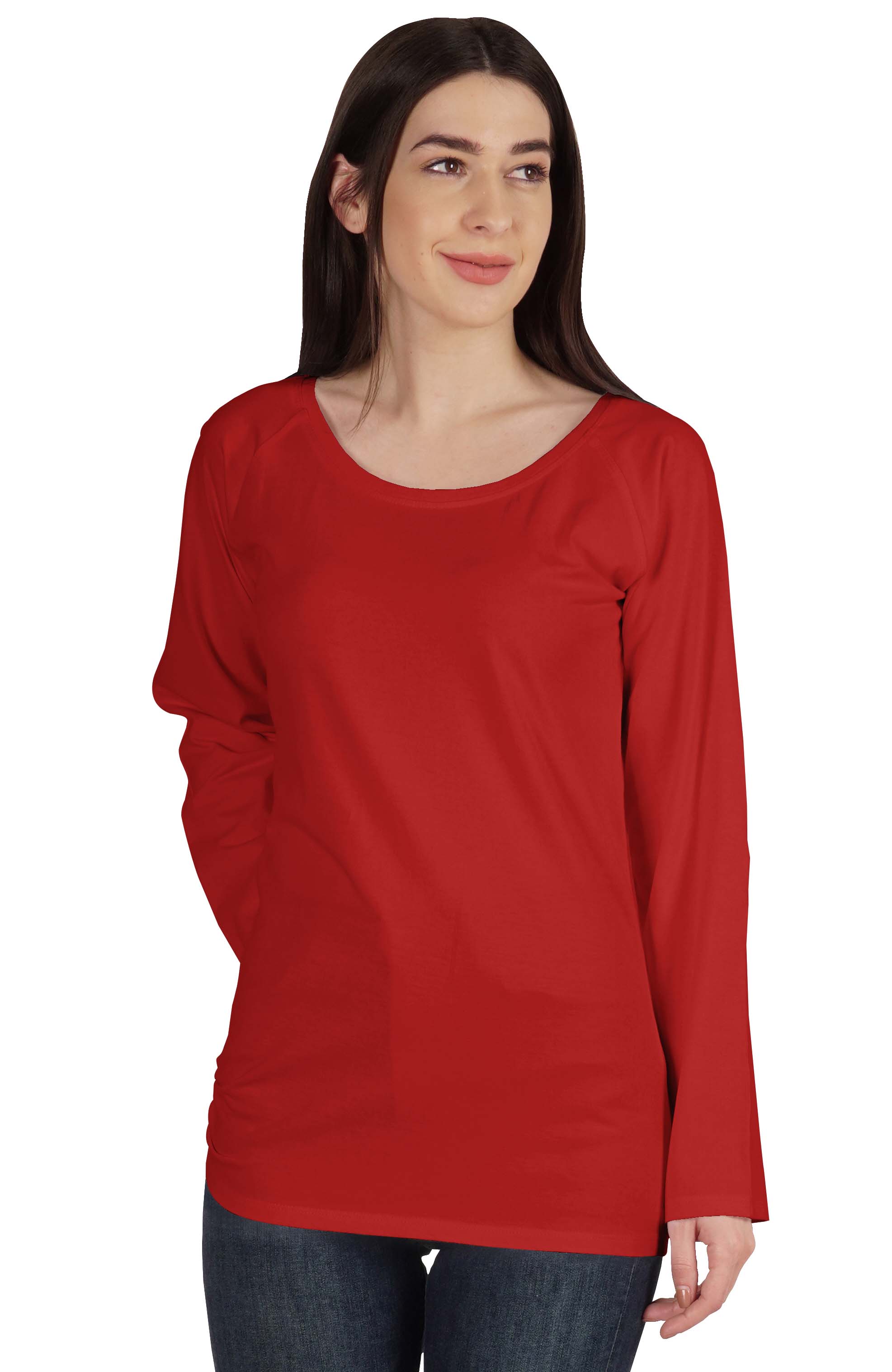 

Inkmeso Однотонна жіноча бейсбольна футболка з повним рукавом і круглим вирізом XXL червоний