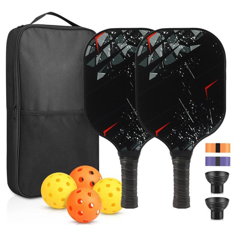 Carbon Fiber Pickleball Paddle With Silicone Ball Retriever Grip Tape Set USAPA Certified Tournament Play