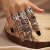 17KM Vintage Silver Color Butterfly Rings Set For Women Bohemian Leaves Star Moon Statement Rings Trendy 2021 Jewelry Gifts