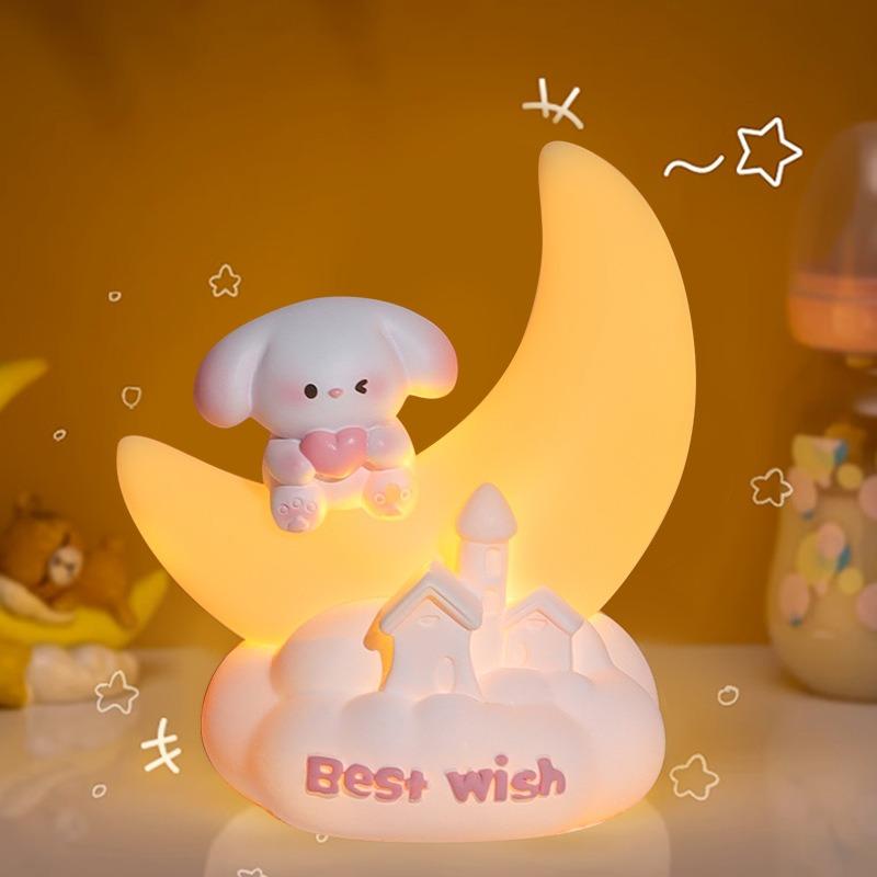 Creative Gift Sweetheart Puppy Night Light Cute Cartoon Bedroom Desktop Light Decoration Kid Birthday Gift
