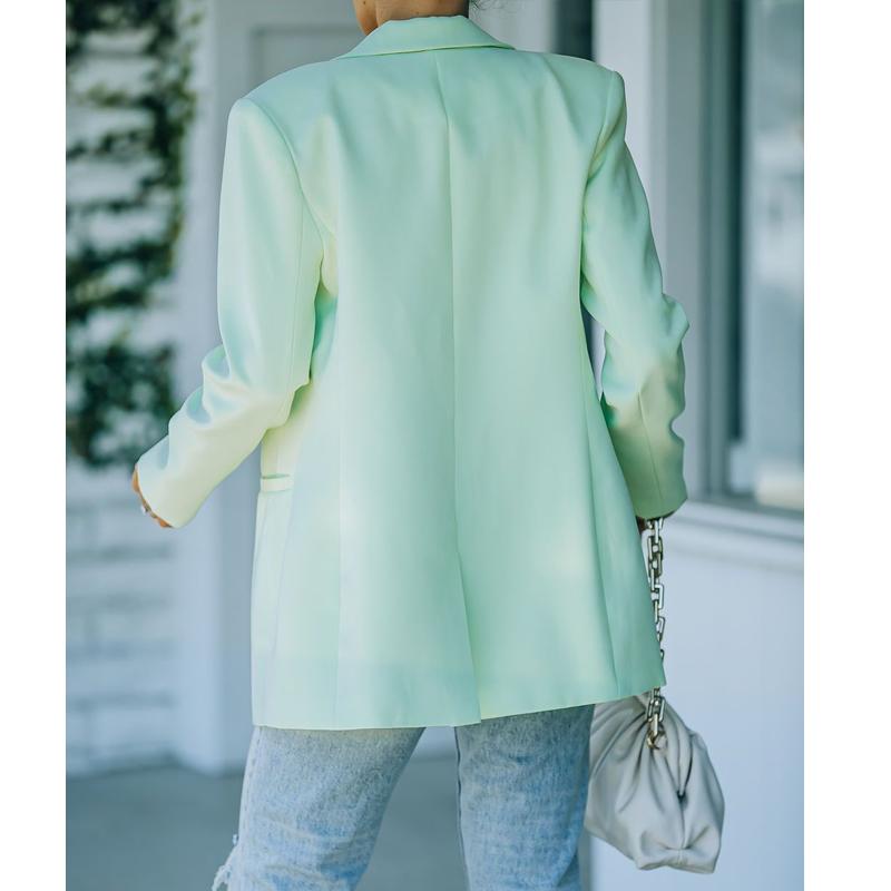 Women's Spring and Autumn New Leisure Long Sleeved Small Suit OL Temperament Professional Slim Fit Top Coat