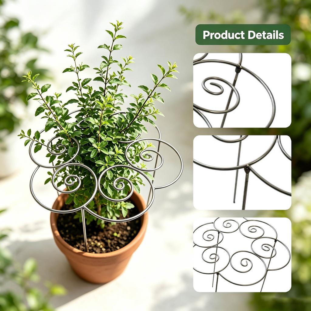 Metal Plant Support Spiral Design Garden Tool for Indoor Outdoor Potted Plants Durable Structure for Vertical Growth Support