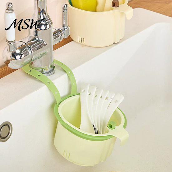 Kitchen Sink Cleaning Accessory Strainer Basket, Automatic Dumping Design, Hanging Easy Clean Gadget Faucet Food Catcher, for And Drainage Waste Trap