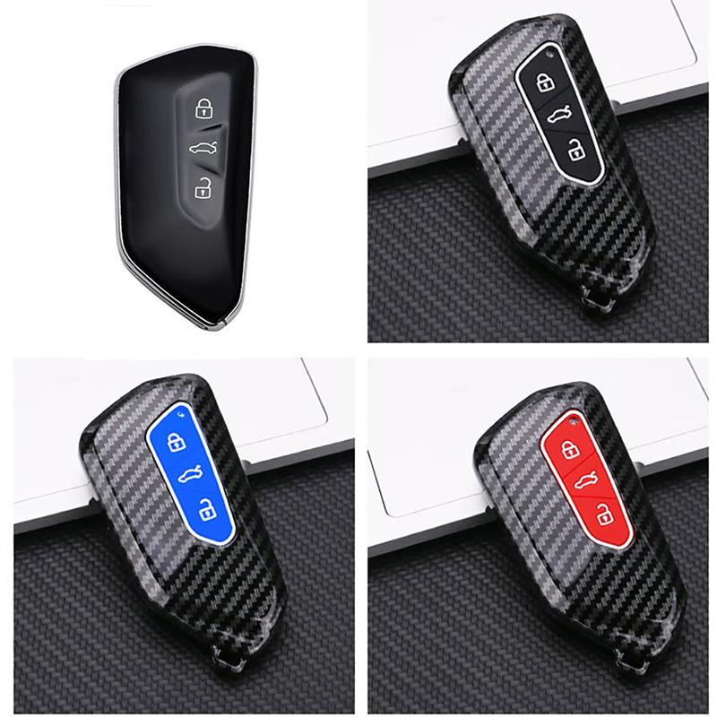 Abs Carbon Fiber Car Key Cover For Skoda Octavia A8 Mk8 Mk4 For Seat Leon Fr Mk4 Cupra Formentor For Vw Golf 8 Id-4