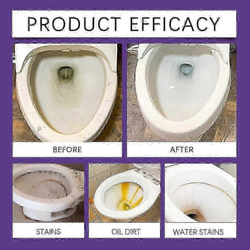 FizzClean Powder Foaming Toilet Cleaner, Self-Activating Deep Cleaning, Powerful Stain & Odor Removal, Bathroom Fixture Cleaner, 3-Pack