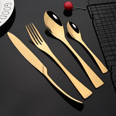 Sada nádobí 2/4/6 Sada příborů 304 Sada příborů z nerezové oceli Sada příborů na černý steak Nůž Vidlička Lžíce Nádobí Svatební Sada příborů