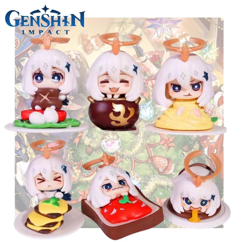 Original God Paimon Pvc Collectible Figure 4-6cm Cute Anime Character Toy
