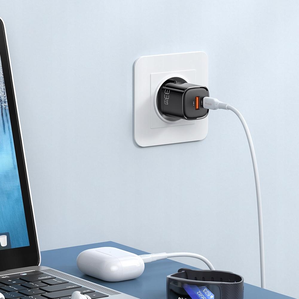 Usb/Usb-C Charger, Fast, Nano, Gan 33W Pd, Blue Mcdodo