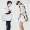 NUBILY Canvas Tote Bag, Shoulder Bag for Men and Women, Large Capacity, Solid Color, Canvas Tote Bag, Crossbody Bag, for Commuting, School, White
