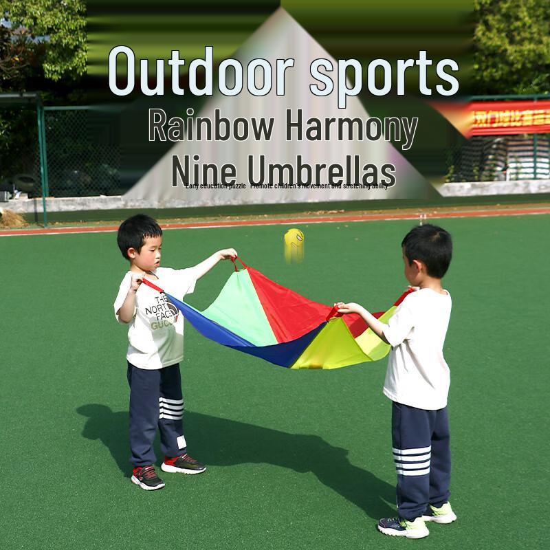 WEZHO 2-Person Rainbow Play Parachute