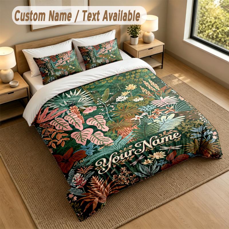 Adventure Journey Theme Personalized 3Pcs Bedding Set Custom Text & Name 1 Sheet 2 Pillowcases Household Bedding 1pc