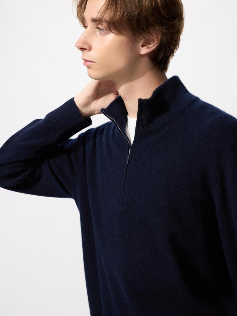 Uniqlo Japanischer Kaschmir Pullover mit halbem Reißverschluss