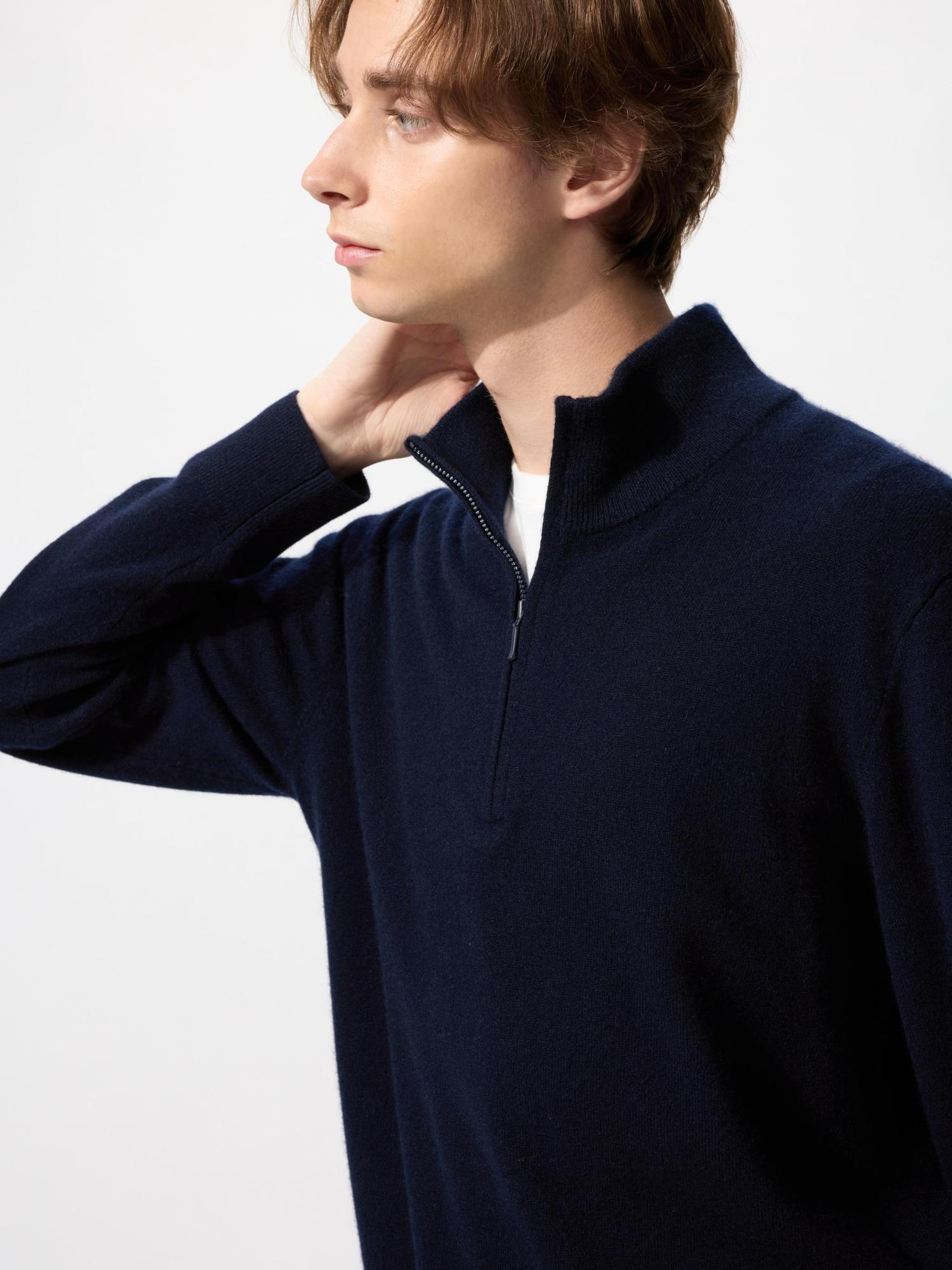 

Uniqlo Japan Cashmere Half Zip Sweater 69 NAVY/4XL