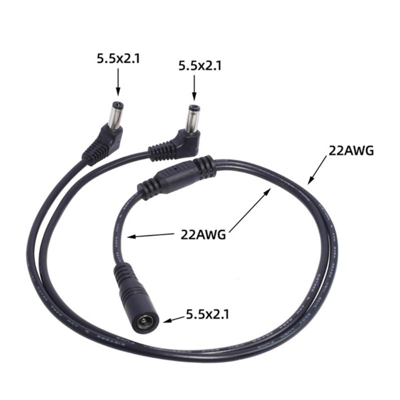 5.5mmx2.1mm 1 Female To 2 Male Connector Male To Female Plug DC Power Splitter Cable CCTV LED Strip Light Power Supply