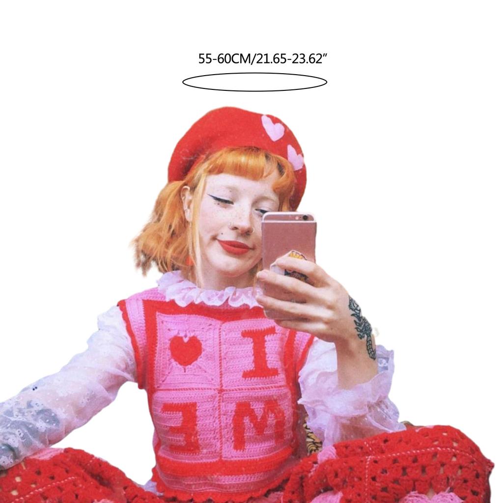 Girls Cute Beret Subculture Hat Lovely Painter Hat Gift for New Year Y2K Beret Windproof for Street Photography