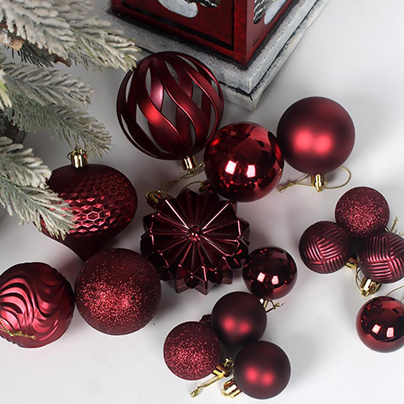 Xiyin 48-Piece Irregular Christmas Balls Set (4, 6, 8 cm) - Boxed Holiday Ornaments