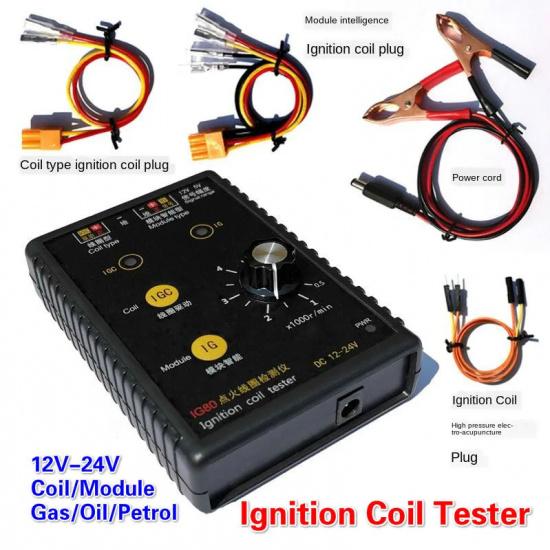 Original Automobile IG80 Ignition Coil Tester Car Gas Oil Petrol Vehicle Natural Gas 24V 12V Coil Ignition Testing