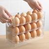 Fridge Egg Holder 26x20.2x10cm 30 Eggs Storage Container for Refrigerator Side Door Green