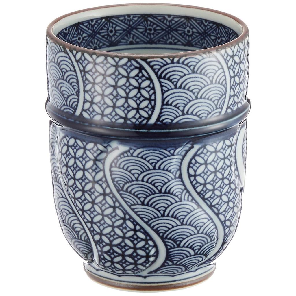 Hamato Hasami-yaki Takayama Kiln Tea Cup with Lid Blue