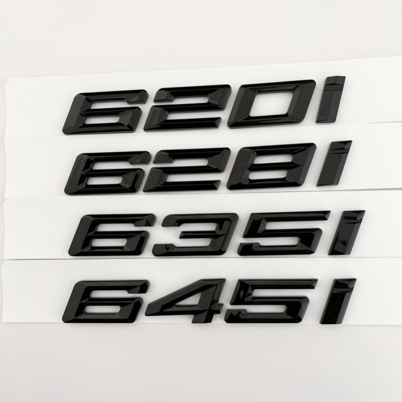 New Font Numbers Letters 630i 635i 640i 645i 650i Top ABS Emblem for BMW 6 Series Car Trunk Nameplate Logo Sticker Black Chrome