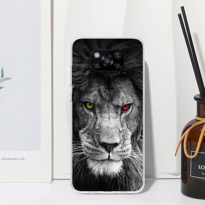 Lion Alpha Male Cub King Phone Case For Xiaomi Poco X7 X6 X5 M7 M8 Pro F7 Ultra Redmi 15C 15 13C 13 12C 12 10 10C 10A Art Fundas