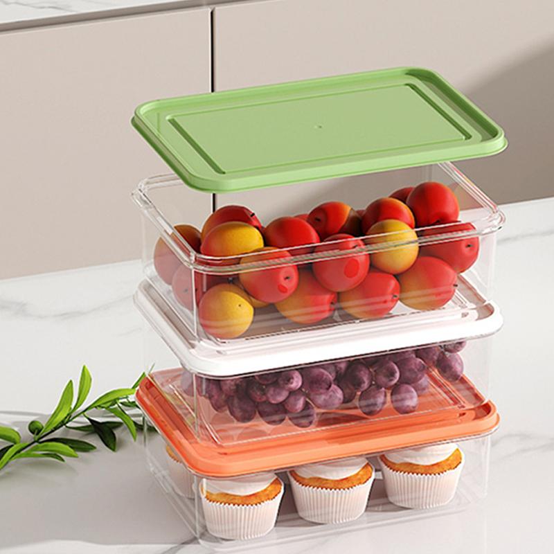 1/3 Stück Transparente Lebensmittel-Frucht-Aufbewahrungsbox mit Deckeln Tragbarer Kühlschrank-Gefrierschrank-Organizer Portioniert Fleisch Zwiebel Ingwer Knusperbox