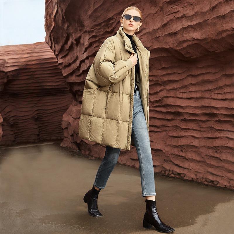 

Нова жіноча пухова куртка на зиму, корейська версія, бавовняна куртка середньої довжини, модна вільна бавовняна куртка до коліна L