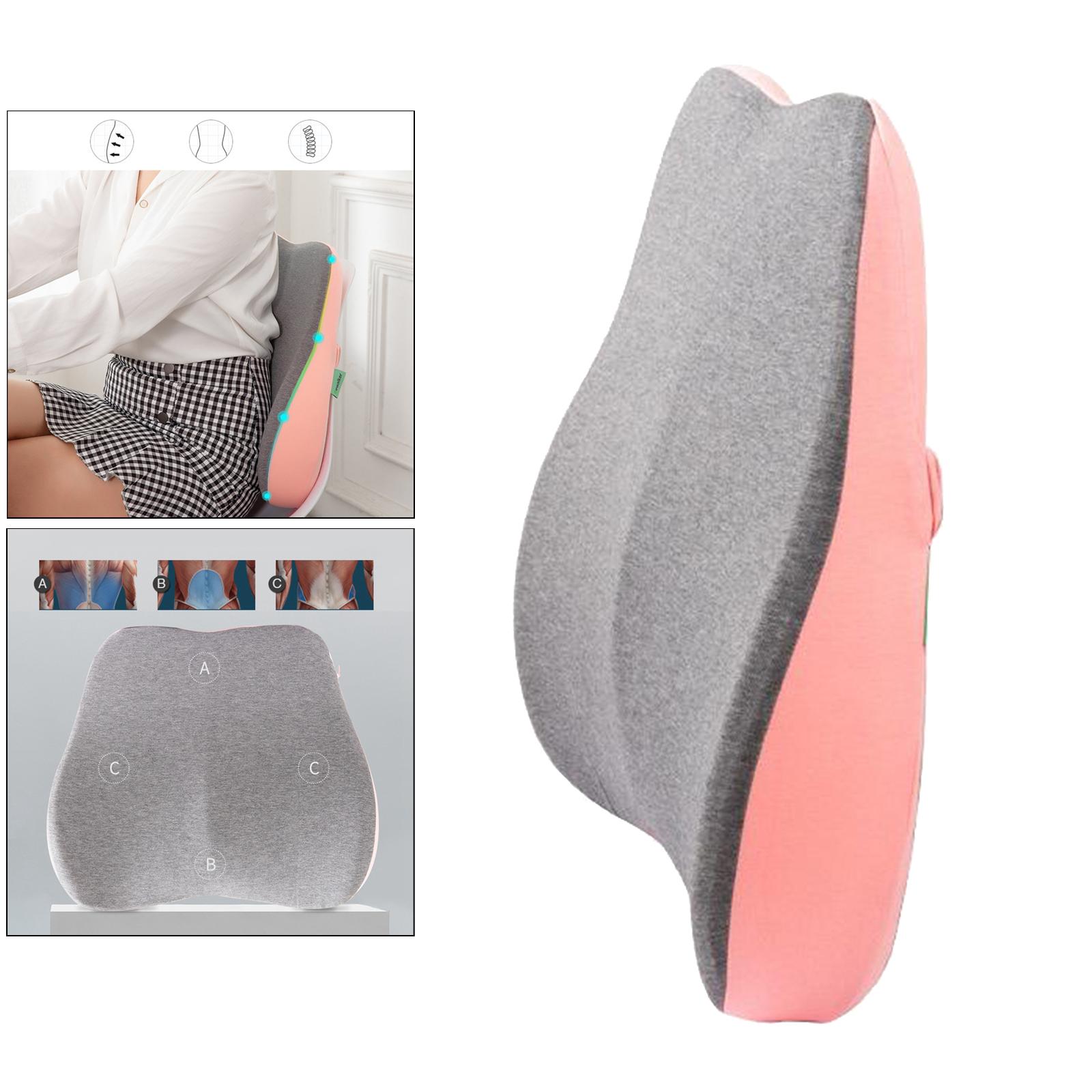 1pc Memory Foam Lumbar Support Cushion Pain Relief Chair Pillow Backrest Back Cushion Massage Lumbar Support Waist Cushion розовый 4990₽