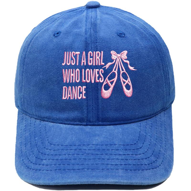 Bow Dance Shoes Letter Embroidery Baseball Cap Washed Retro Dad Hat Men's and Women's Casual Versatile Sun Hat