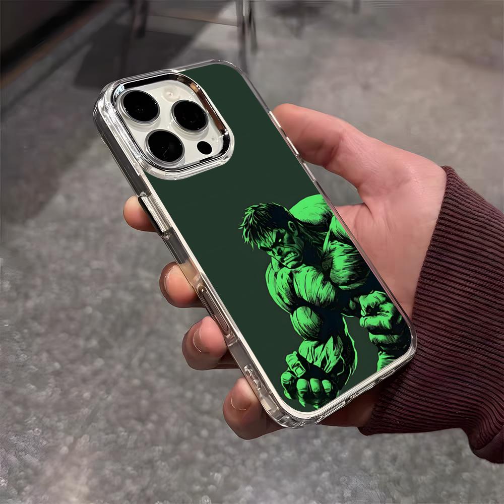 Superhero H-Hulk Phone Case For IPhone 17 Air 16 E 15 14 13 12 11 Plus Pro Max Electroplated Transparent Soft Shell