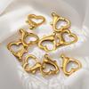 2pcs 304 Stainless Steel 18K Big Heart Buckle Lobster Clasps Hook Connectors for Keychain DIY Jewelery Making Materials Supplies