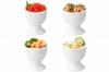 Set of 5 White Egg Stands [Diameter 4.9cm X Height 6.3cm, 71g, Made In Japan, Dishwasher Safe]