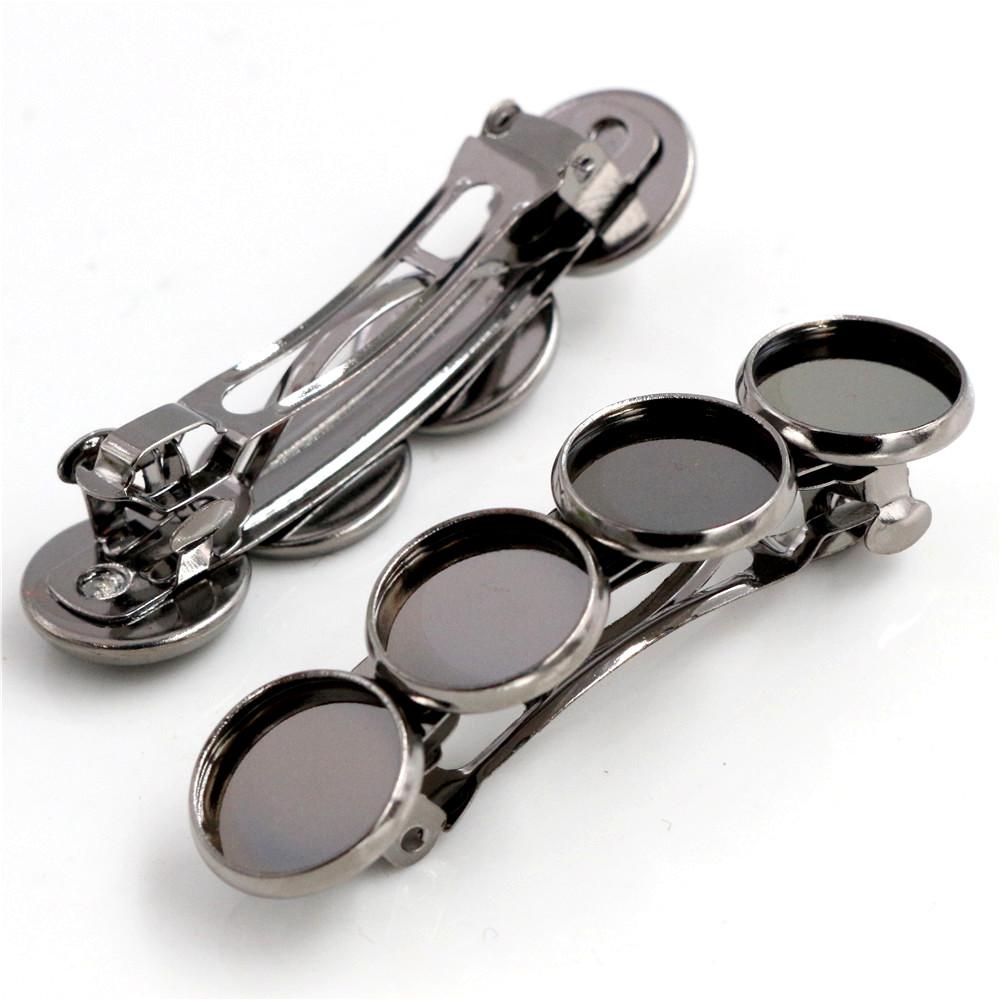 5pcs 12mm with 4 cameo High Quality 6 Colors Plated Copper Material Hairpin Hair Clips Hairpin Base Setting