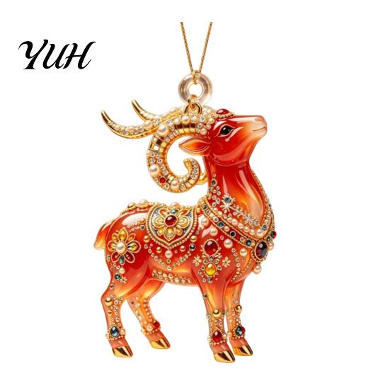 Decorative Wall Pendant 2D Sheep Hanging Ornament, Acrylic Pendant, Cute Animal Ornament New Year Decoration for Christmas Tree, Mantel, Car Interior