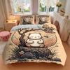 3pcs Japanese Lucky Cat Design Quilt Cover Set (1 Quilt Cover + 2 Pillowcases Without Pillow Core), High-Definition Printing for Home and Dormito