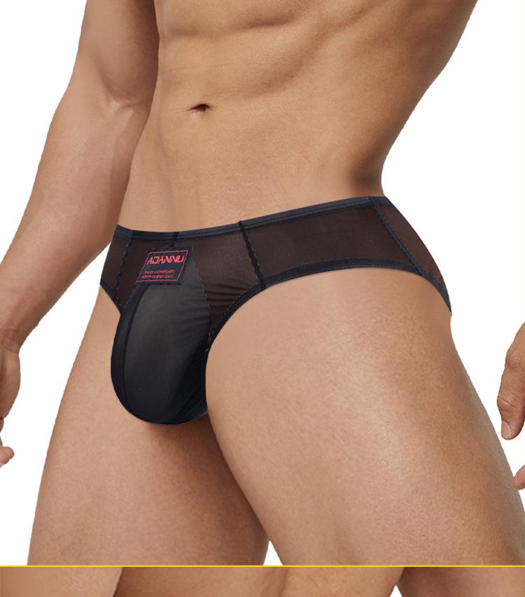 Damen Erotischer Deep V Po-Hebender Tanga mit Transparentem Mesh-Design