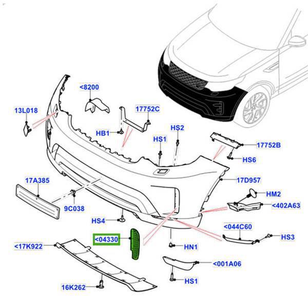 LR083062/LR083061: Vordere linke Stoßstangen-Lufteinlassgitter für Land Rover Discovery 2017-2020