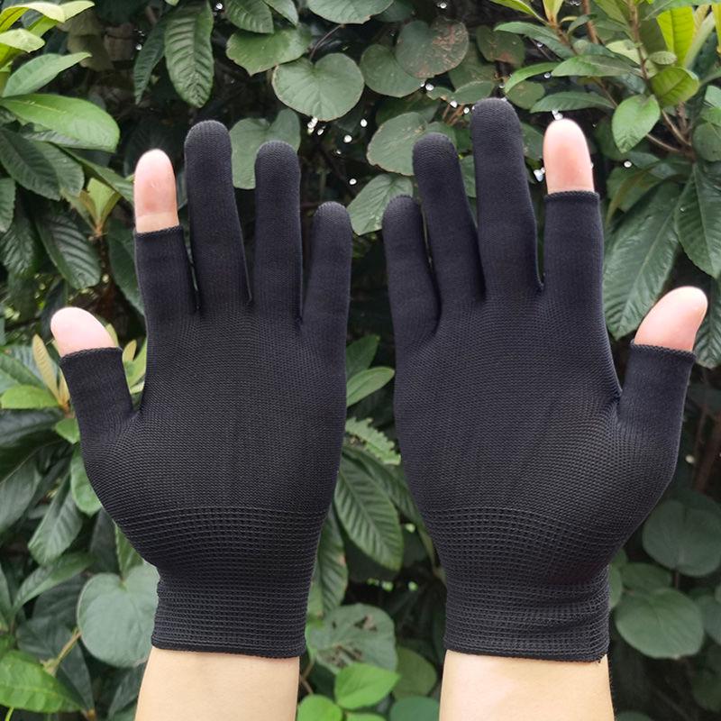 Thin Two-Finger Nylon Work Gloves for Men and Women