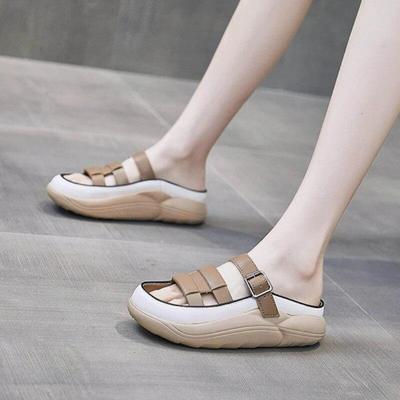 Schuhe Damen Stilvolle Sandalen Damen Freizeit Schlupf- Hausschuh Strandsandalen Frau Mules Komfort Flats Sandalias De Mujer